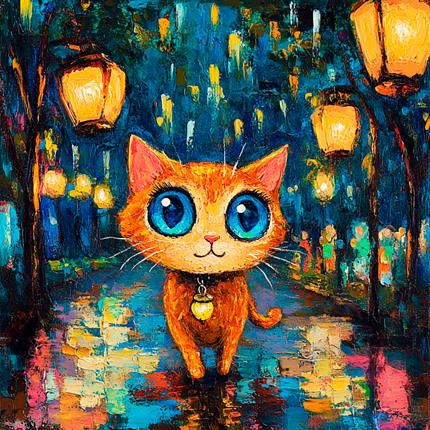 Post-Impressionist Kitten Magic - Digital Artwork 28