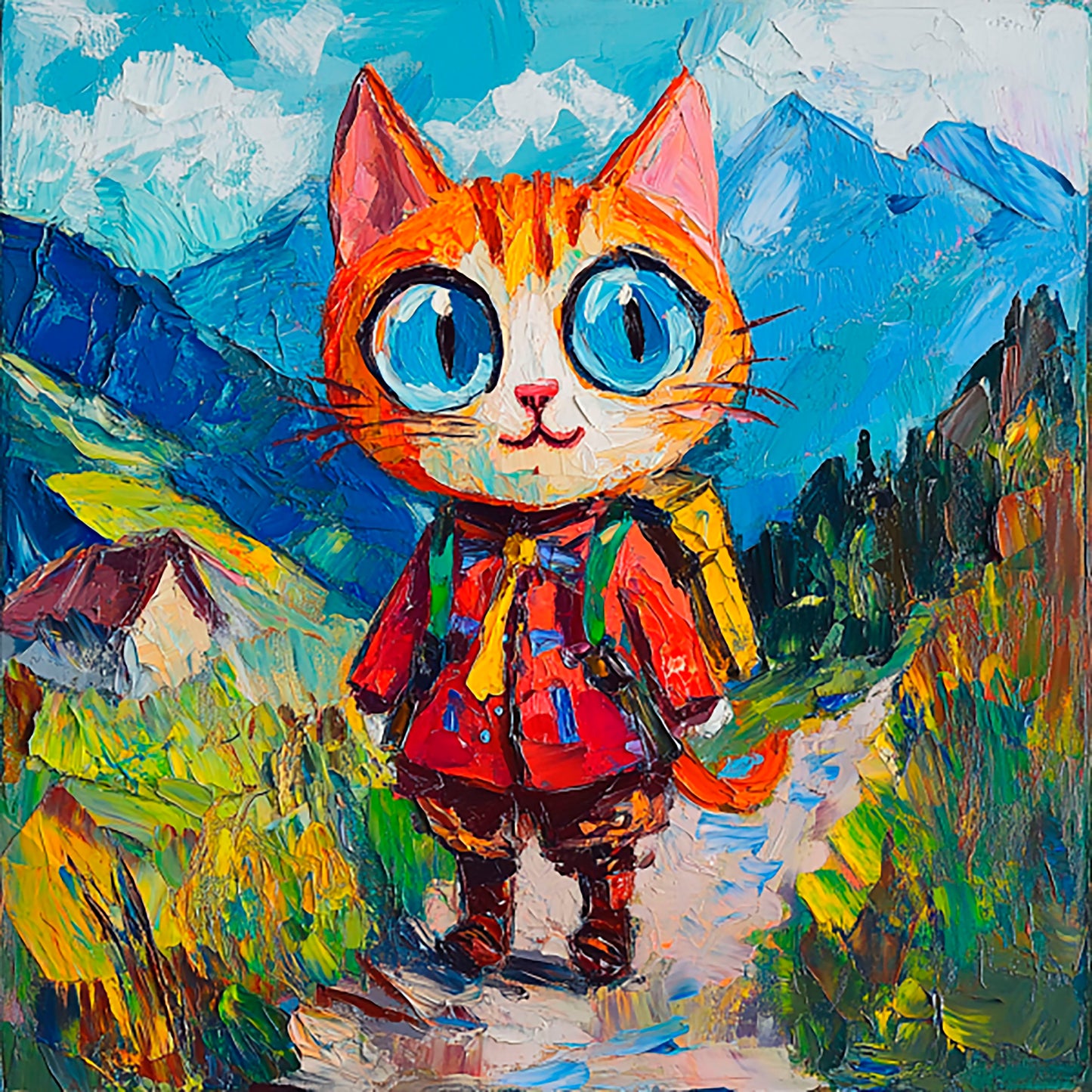 Post-Impressionist Kitten Magic - Digital Artwork 33