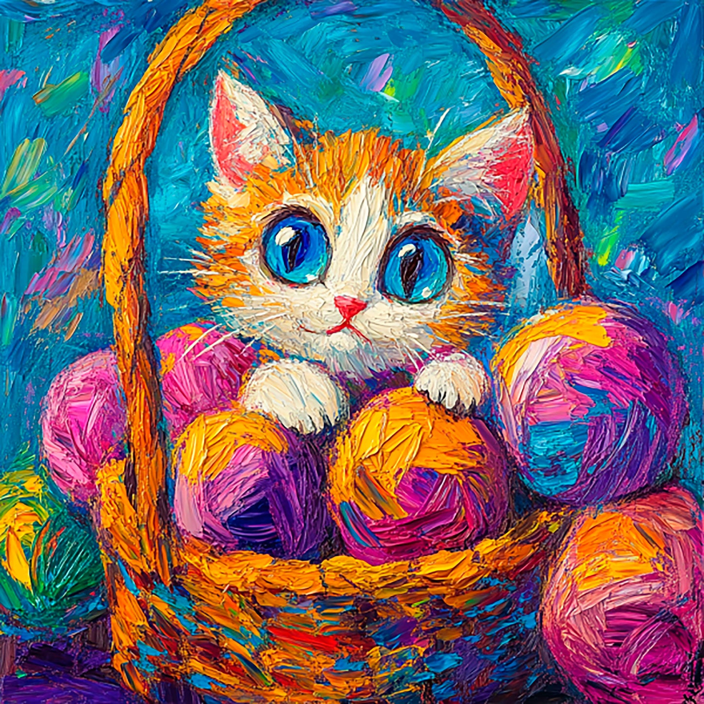 Post-Impressionist Kitten Magic - Digital Artwork 35