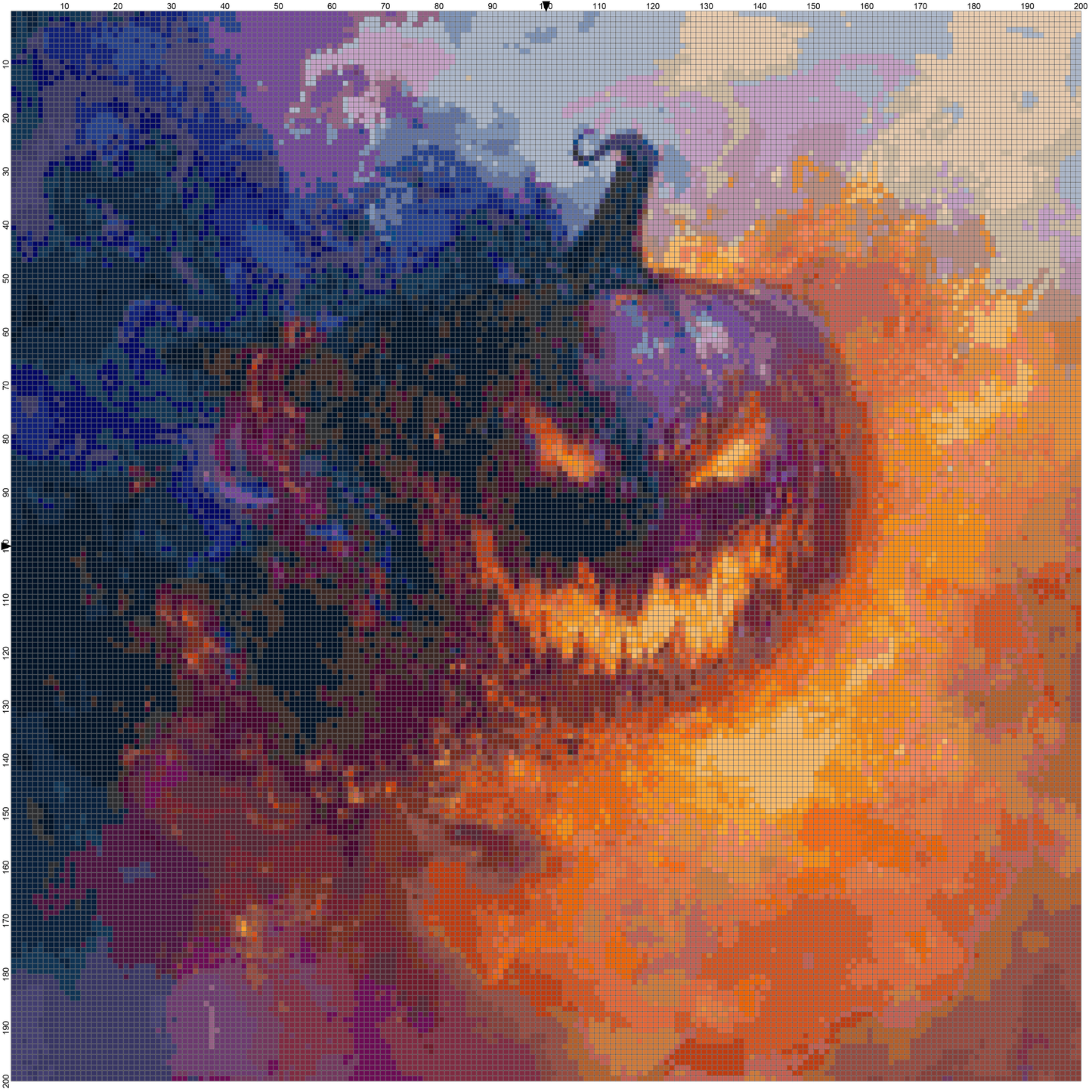 Magic Halloween cross stitch PDF bundle — ghost, skeleton, and spider pumpkin patterns for Halloween embroidery.