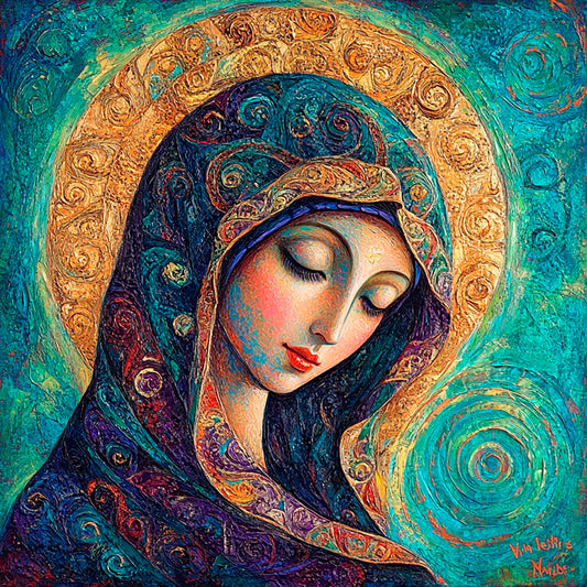 Graceful Light: Virgin Mary bringing spiritual comfort to your home: Digital artwork - Image 3