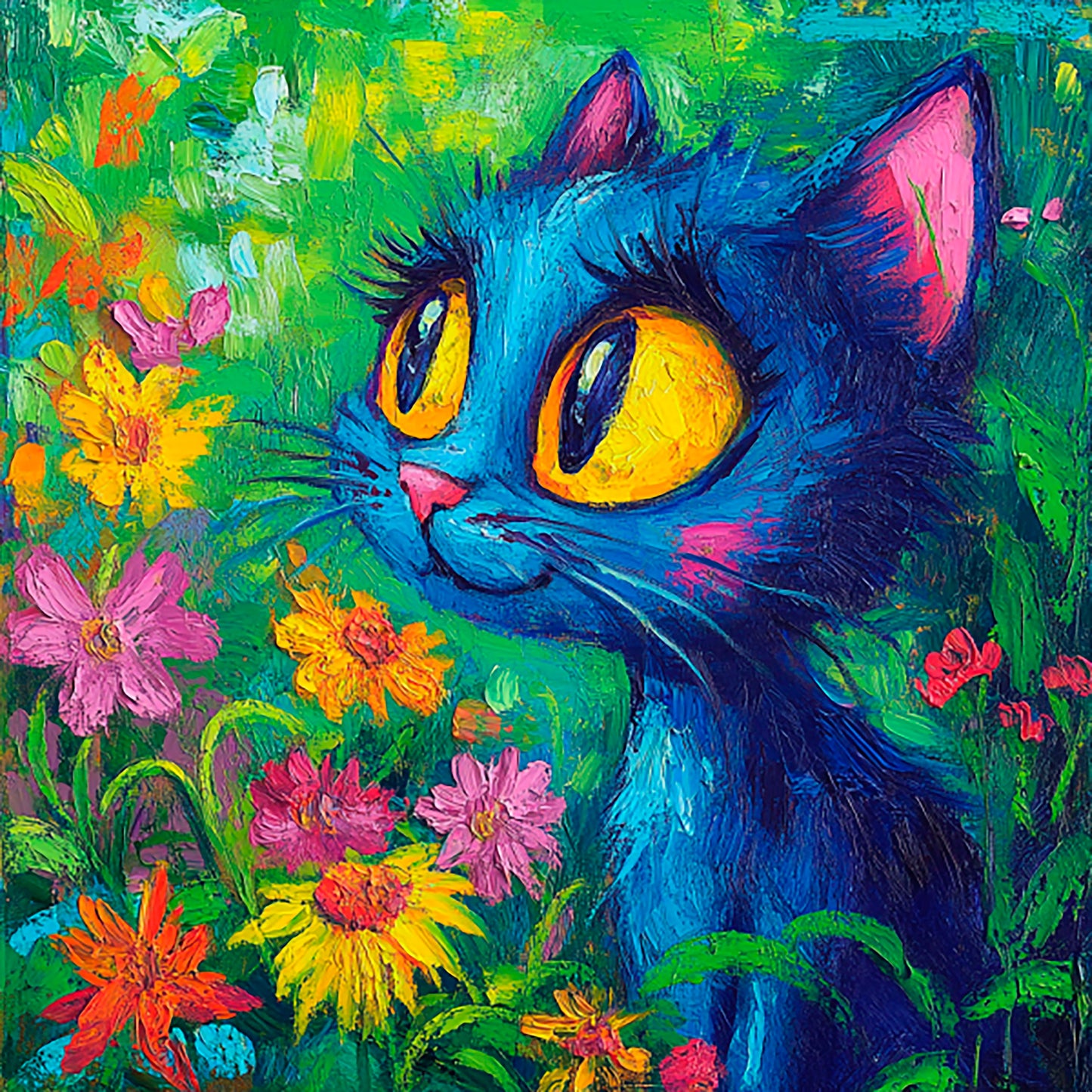 Post-Impressionist Kitten Magic - Digital Artwork 46
