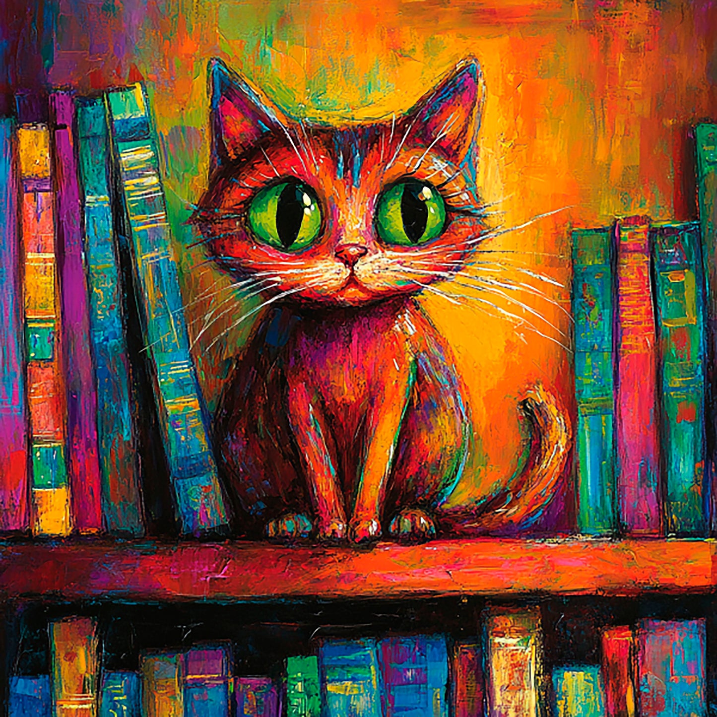 Post-Impressionist Kitten Magic - Digital Artwork 59