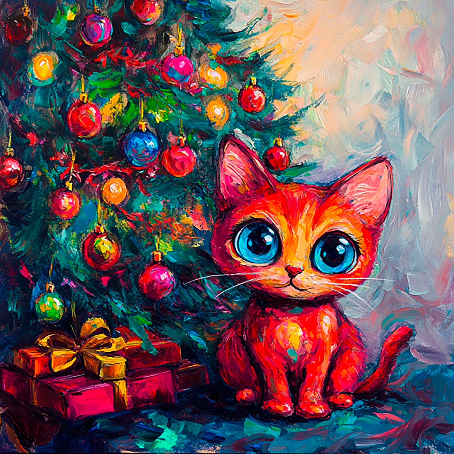 Post-Impressionist Kitten Magic - Digital Artwork 5