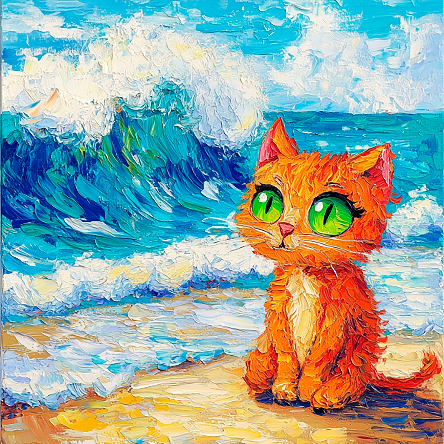 Post-Impressionist Kitten Magic - Digital Artwork 65