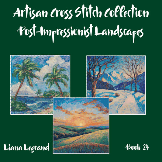 Post-Impressionist Landscapes: Cross Stitch Patterns - Book 24