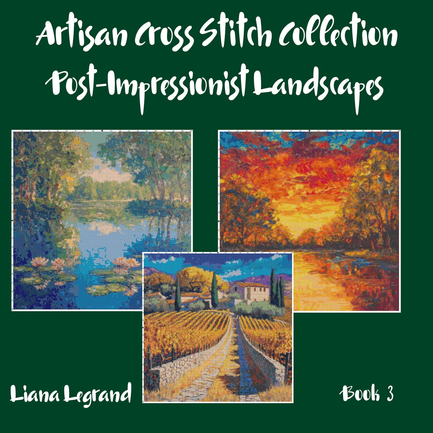 Post-Impressionist Landscapes: Cross Stitch Patterns - Book 3