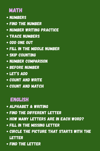 Preschool Learning Bundle - 230+ Colorful Worksheets | Math & English | Ages 3+