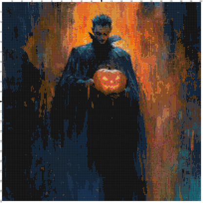 Magic Halloween cross stitch PDF bundle — ghost, skeleton, and spider pumpkin patterns for Halloween embroidery.