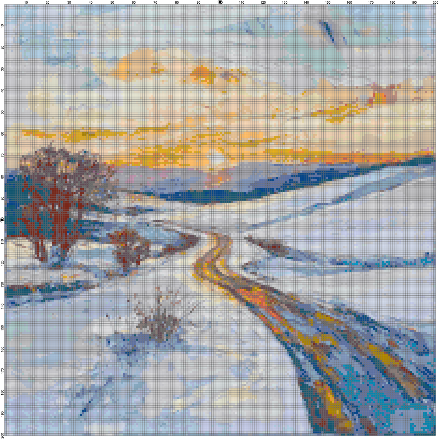 Post-Impressionist Landscapes: Cross Stitch Patterns - Book 8