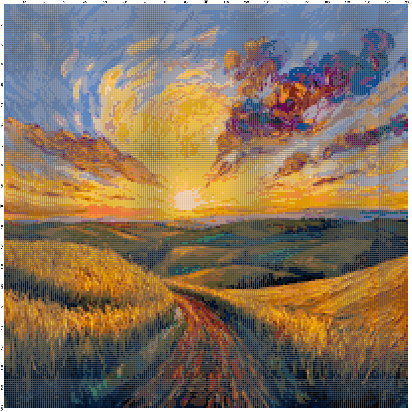 Post-Impressionist Landscapes: Cross Stitch Patterns - Book 7