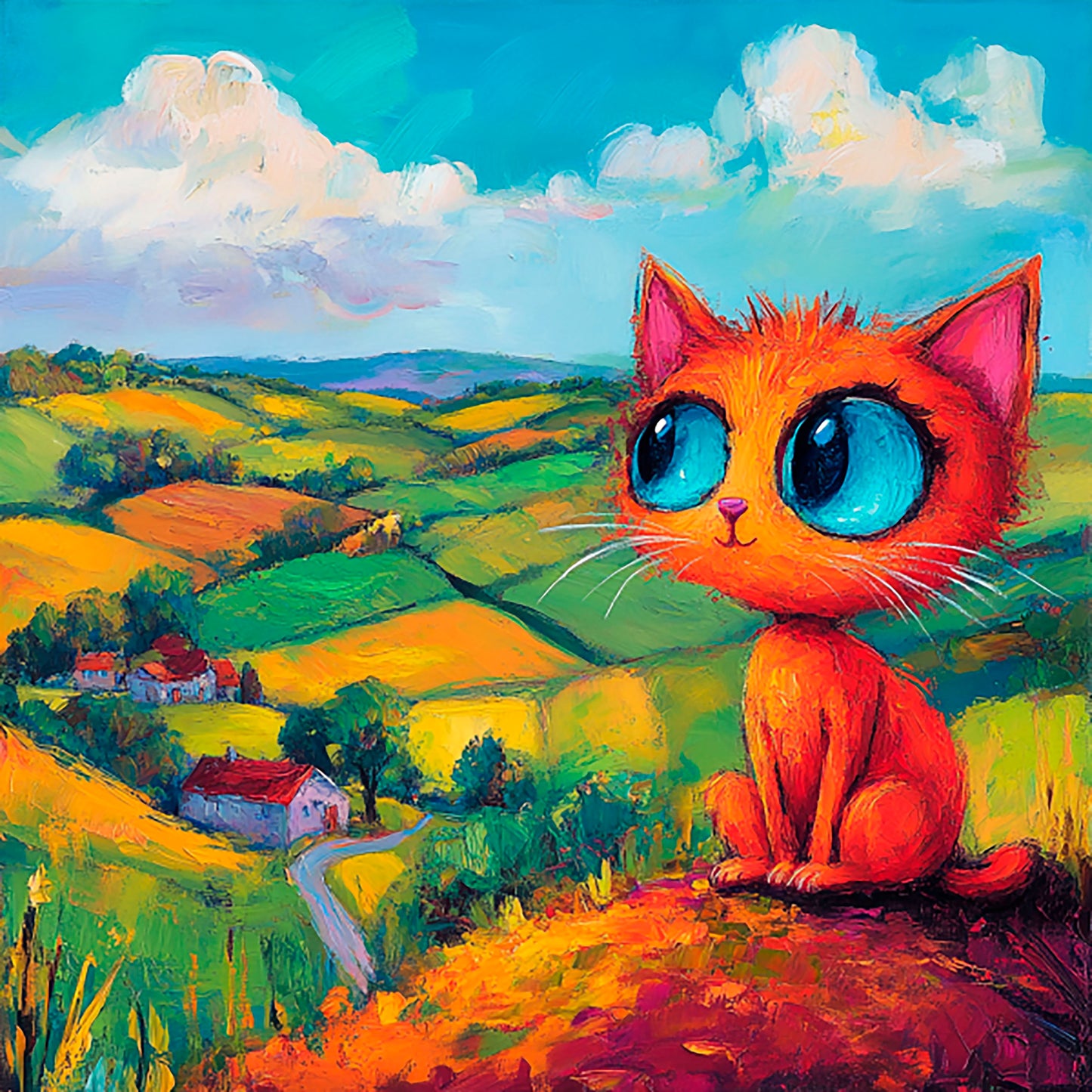 Post-Impressionist Kitten Magic - Digital Artwork 22