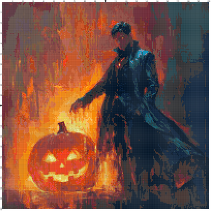 Magic Halloween cross stitch PDF bundle — ghost, skeleton, and spider pumpkin patterns for Halloween embroidery.