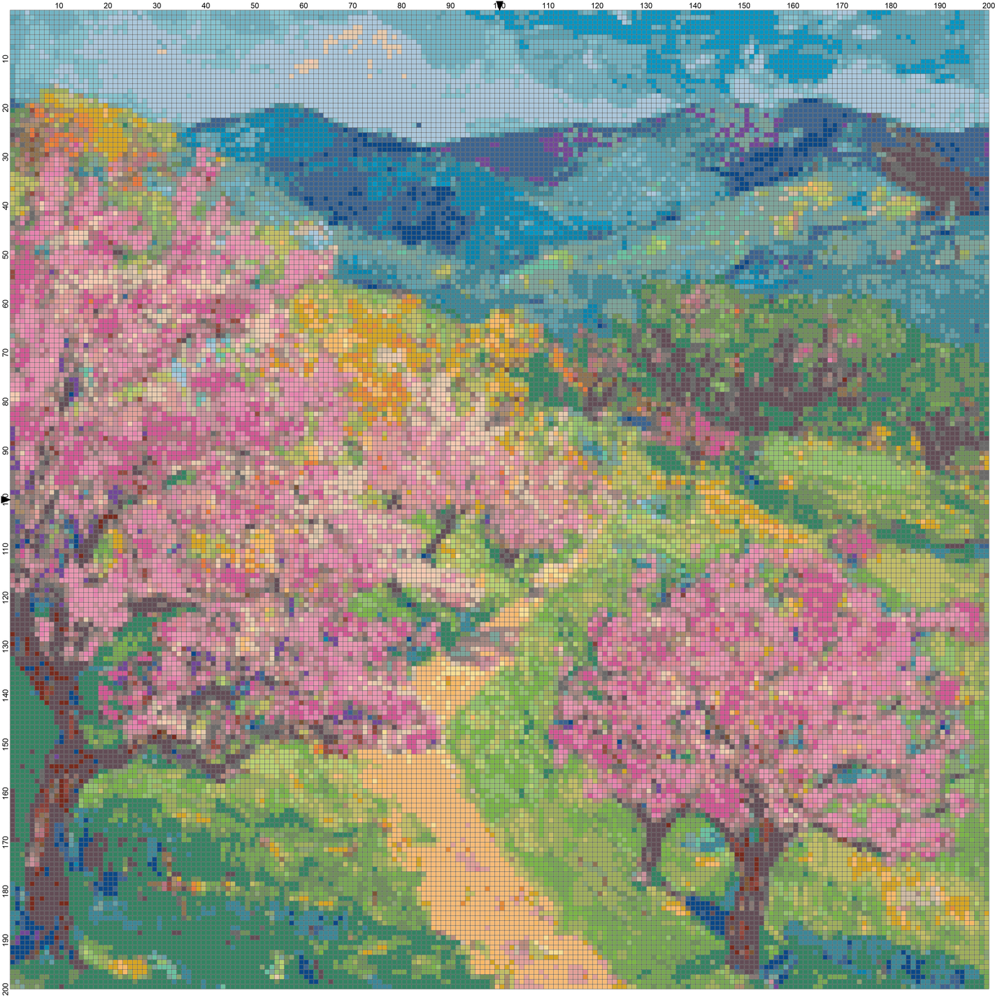 Post-Impressionist Landscapes: Cross Stitch Patterns - Book 7