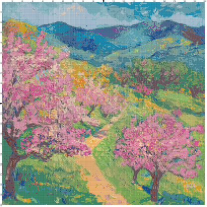 Post-Impressionist Landscapes: Cross Stitch Patterns - Book 7