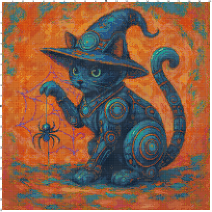 Magic Halloween cross stitch PDF bundle — ghost, skeleton, and spider pumpkin patterns for Halloween embroidery.