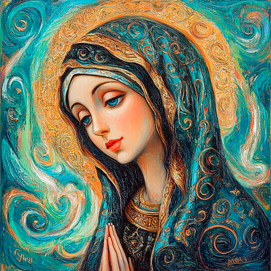 Graceful Light: Virgin Mary bringing spiritual comfort to your home: Digital artwork - Image 2
