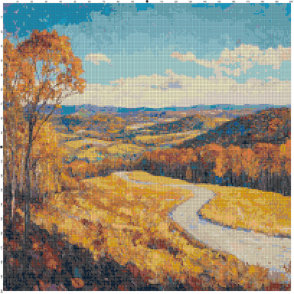 Post-Impressionist Landscapes: Cross Stitch Patterns - Book 8