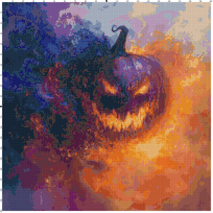 Magic Halloween cross stitch PDF bundle — ghost, skeleton, and spider pumpkin patterns for Halloween embroidery.