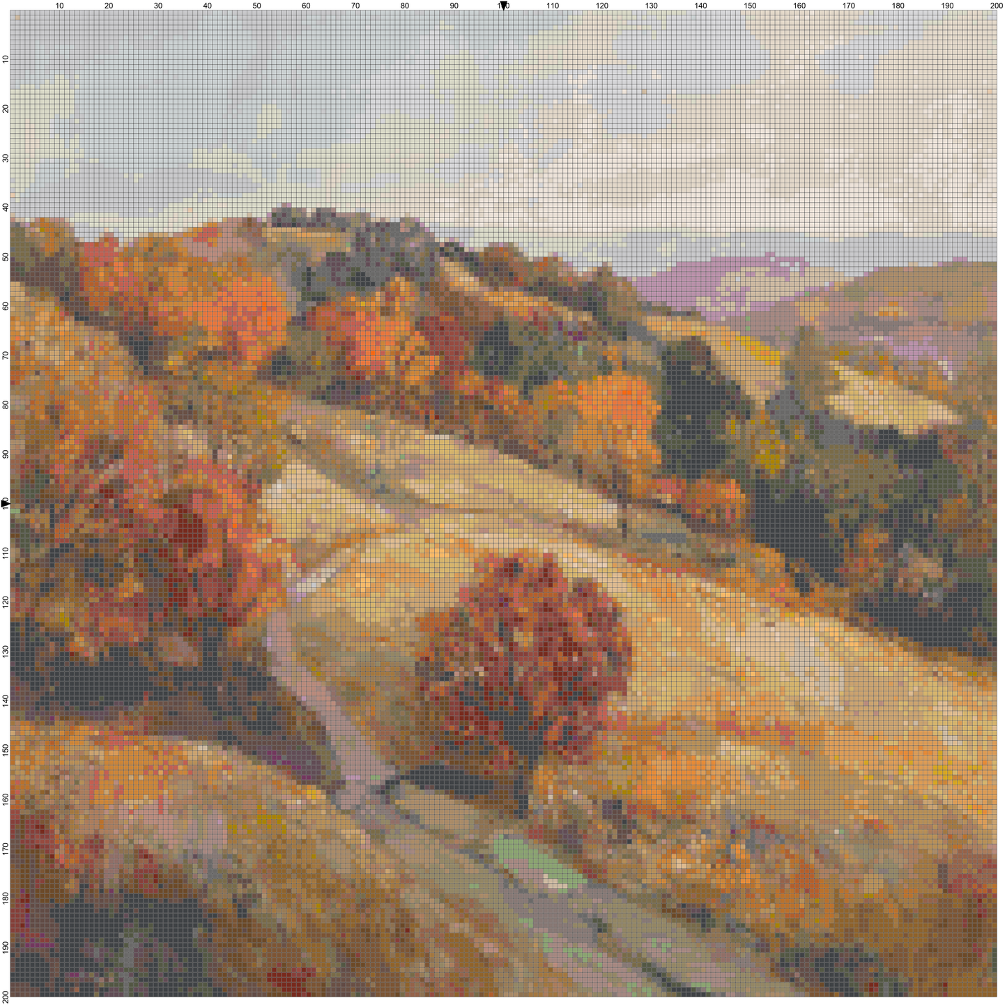 Post-Impressionist Landscapes: Cross Stitch Patterns - Book 10