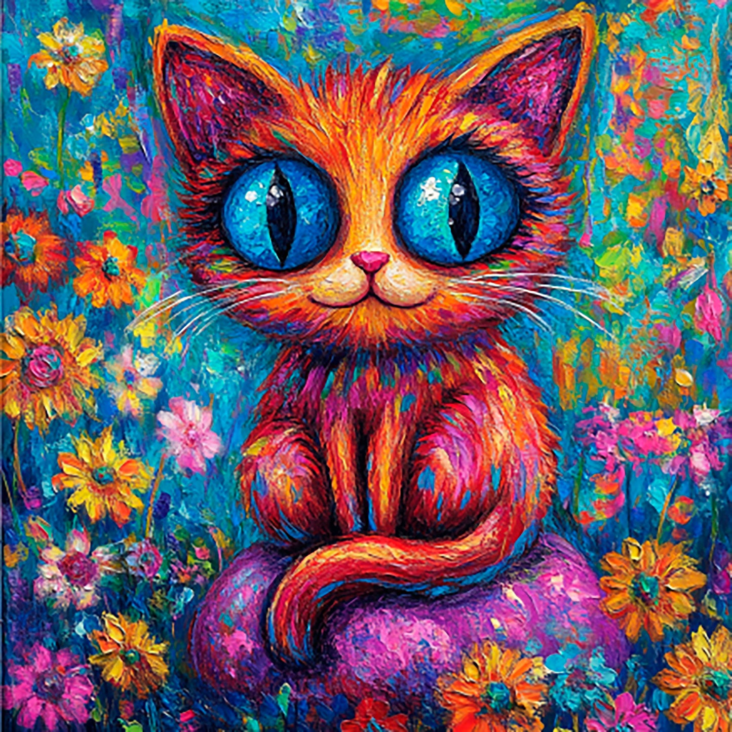 Post-Impressionist Kitten Magic - Digital Artwork 40