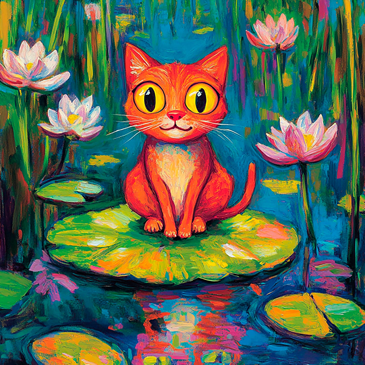 Post-Impressionist Kitten Magic - Digital Artwork 45