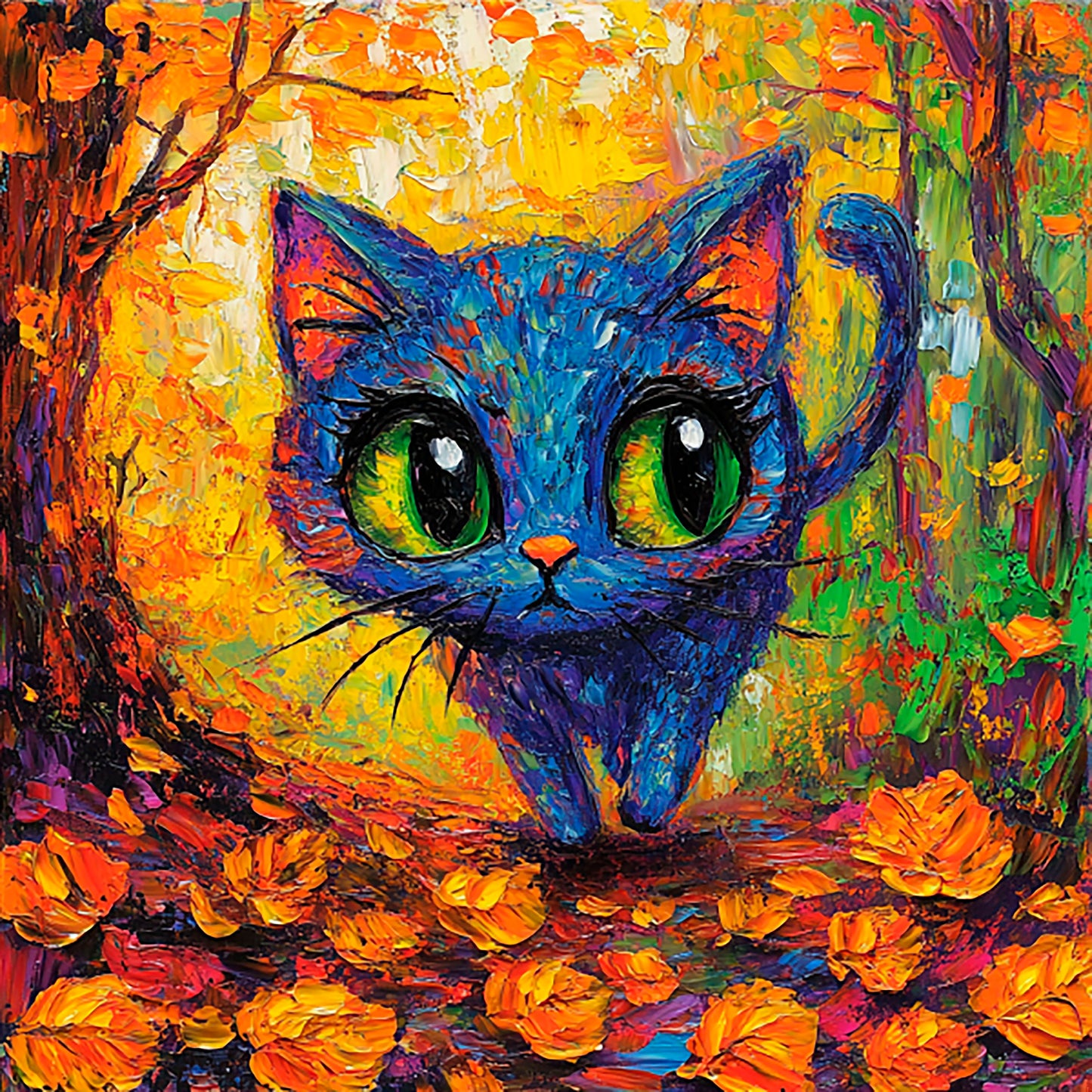 Post-Impressionist Kitten Magic - Digital Artwork 48