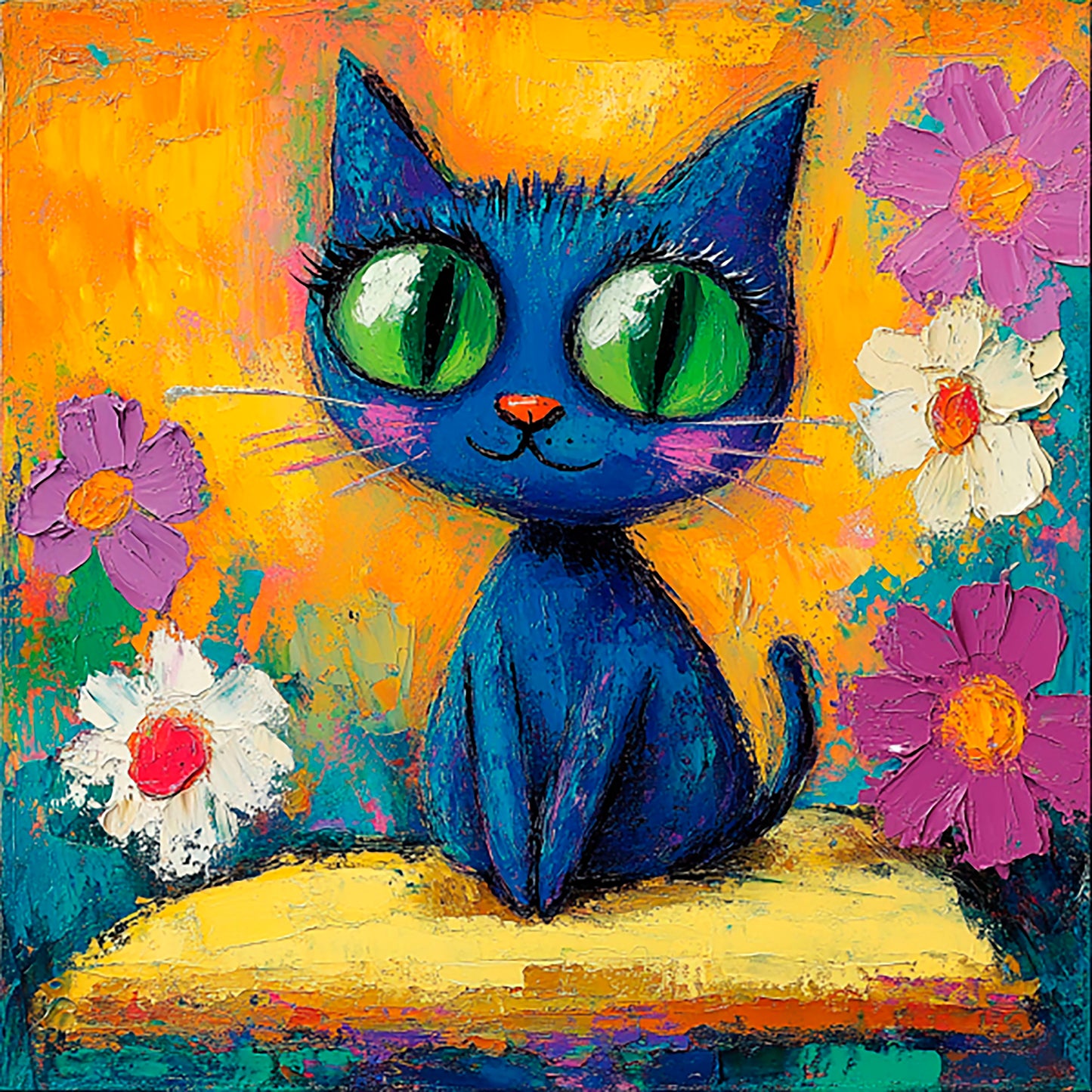 Post-Impressionist Kitten Magic - Digital Artwork 53