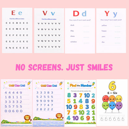 Preschool Learning Bundle - 230+ Colorful Worksheets | Math & English | Ages 3+