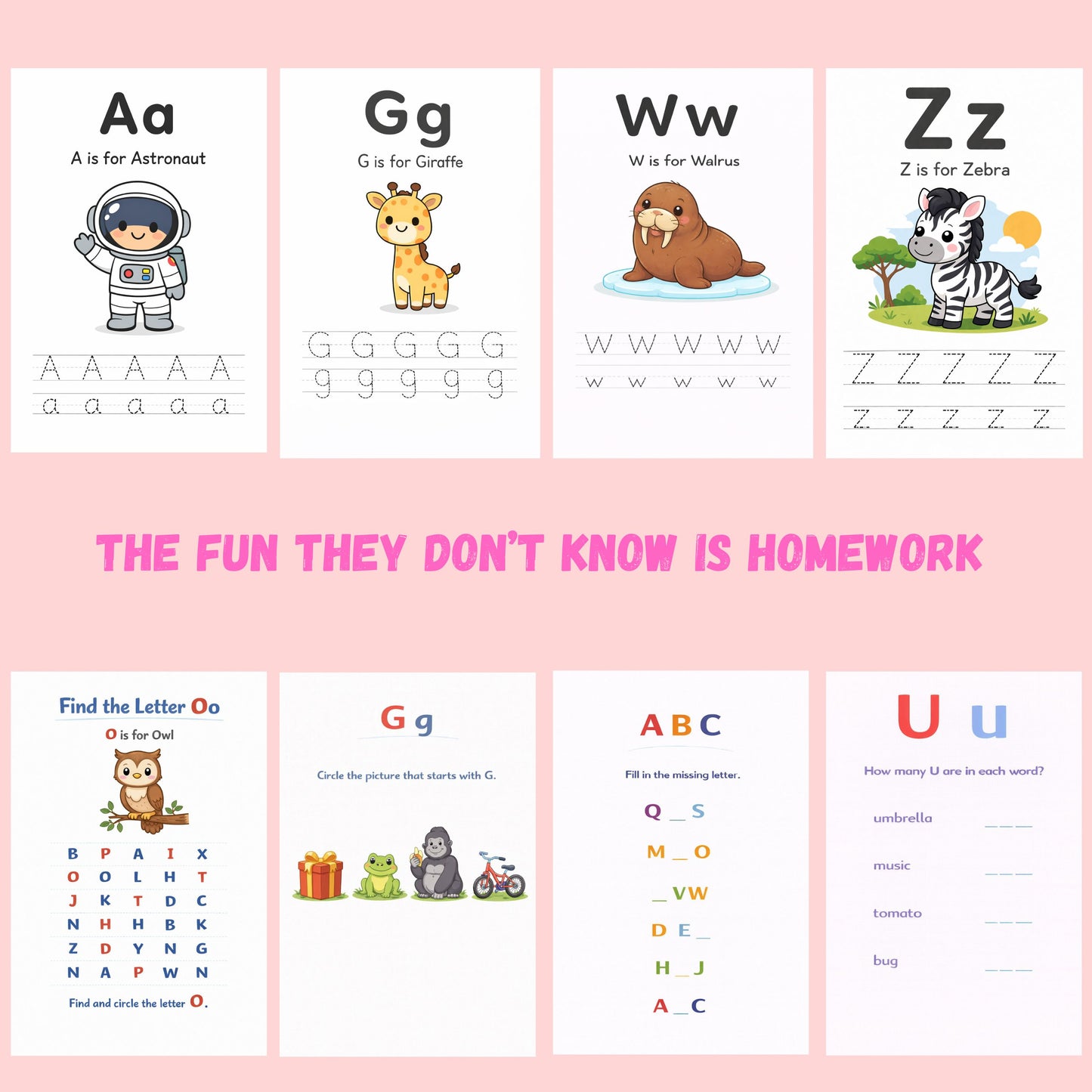 Preschool Learning Bundle - 230+ Colorful Worksheets | Math & English | Ages 3+
