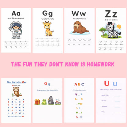 Preschool Learning Bundle - 230+ Colorful Worksheets | Math & English | Ages 3+