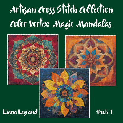 Color Vortex: Mandala Cross Stitch Patterns - Book 1