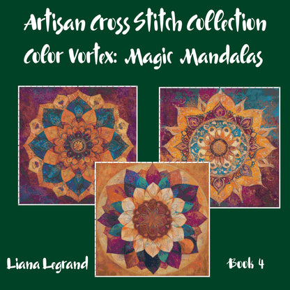Color Vortex: Mandala Cross Stitch Patterns - Book 4