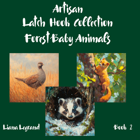 Latch Hook Forest Baby Animals - Book 2
