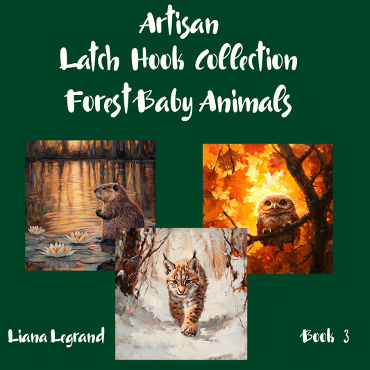 Latch Hook Forest Baby Animals - Book 4