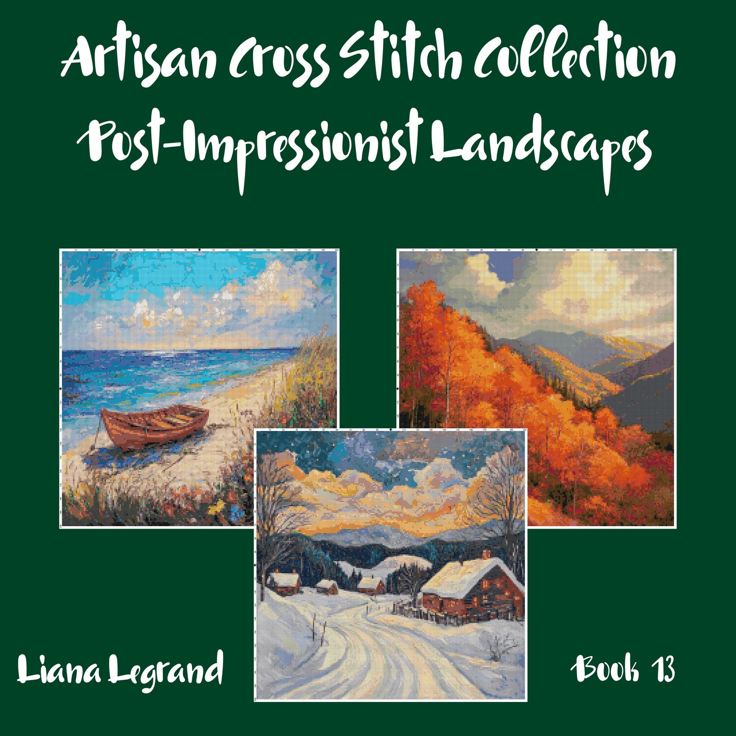 Post-Impressionist Landscapes: Cross Stitch Patterns - Book 13