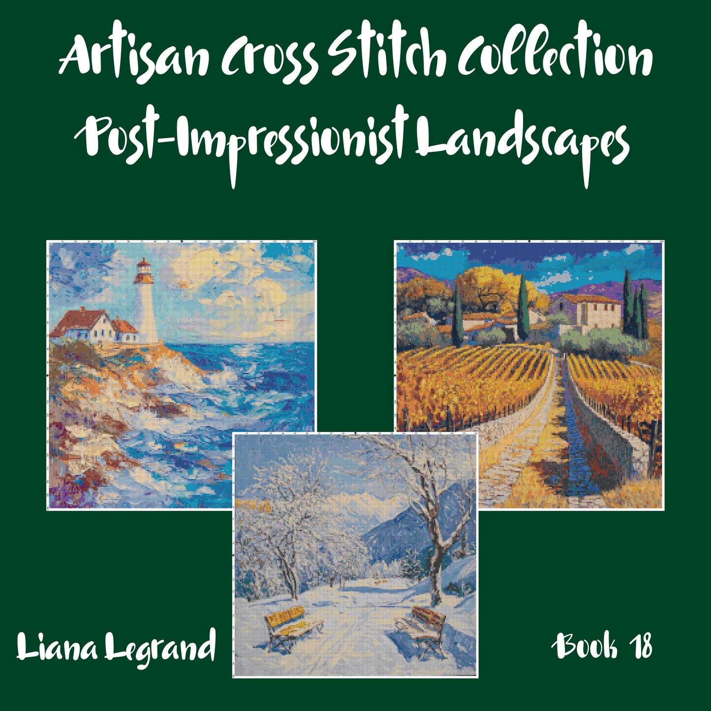 Post-Impressionist Landscapes: Cross Stitch Patterns - Book 18