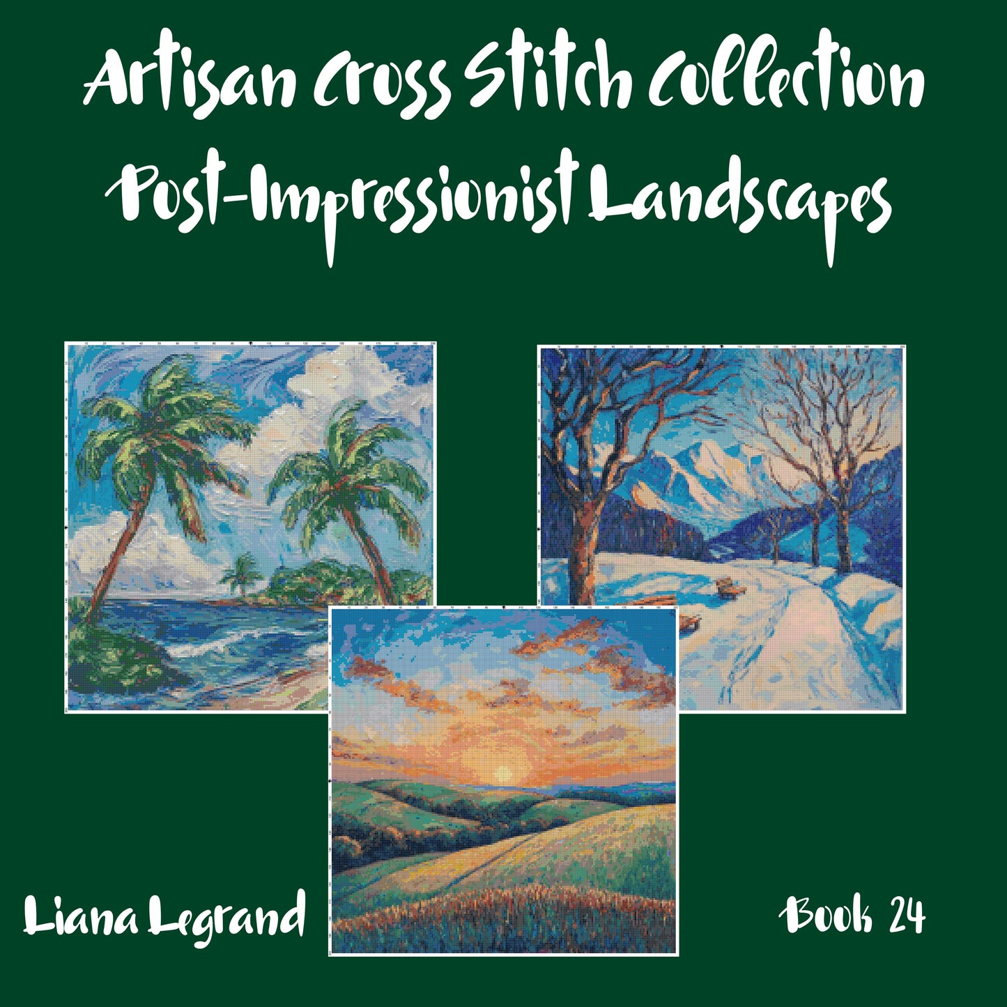 Post-Impressionist Landscapes: Cross Stitch Patterns - Book 24