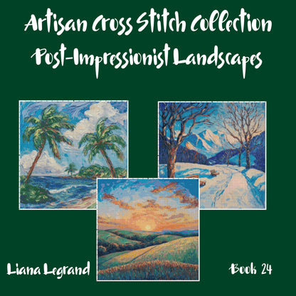 Post-Impressionist Landscapes: Cross Stitch Patterns - Book 24