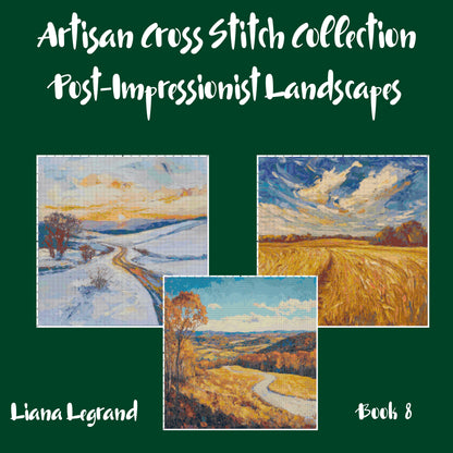 Post-Impressionist Landscapes: Cross Stitch Patterns - Book 8