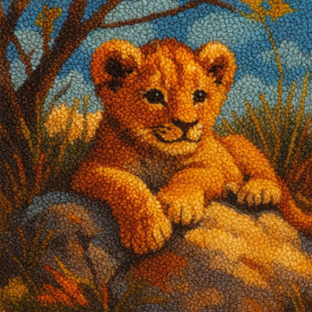 Latch Hook Safari Baby Animals - Book 2